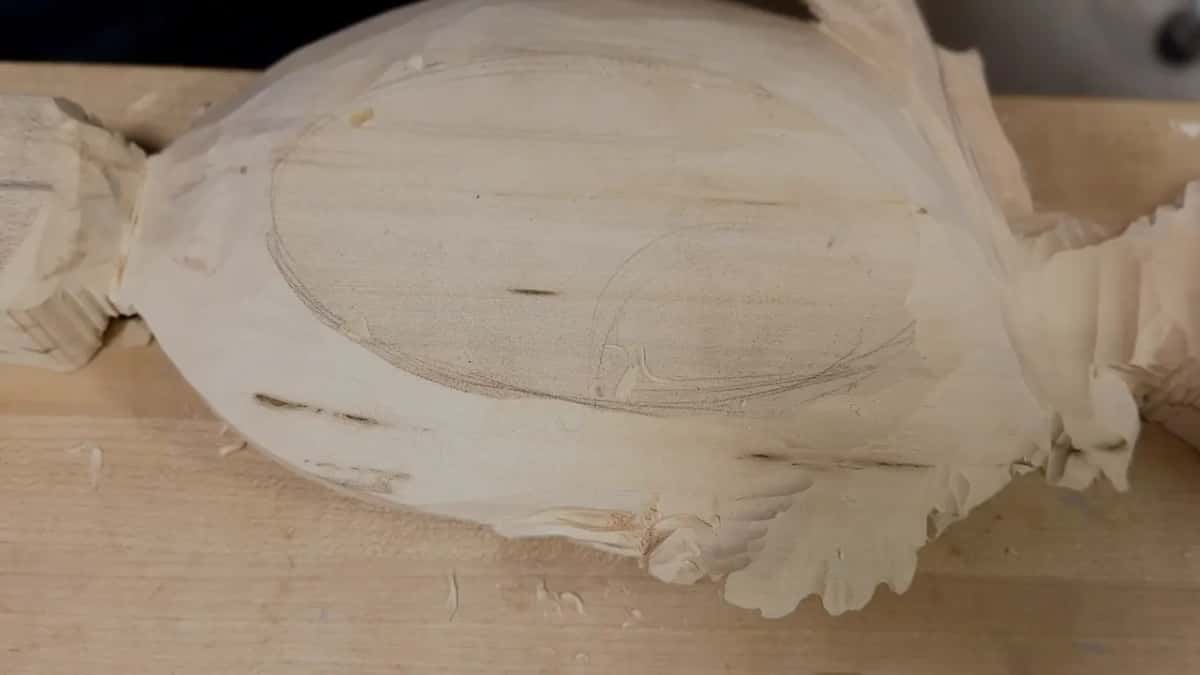 Pencil oval on the bowl