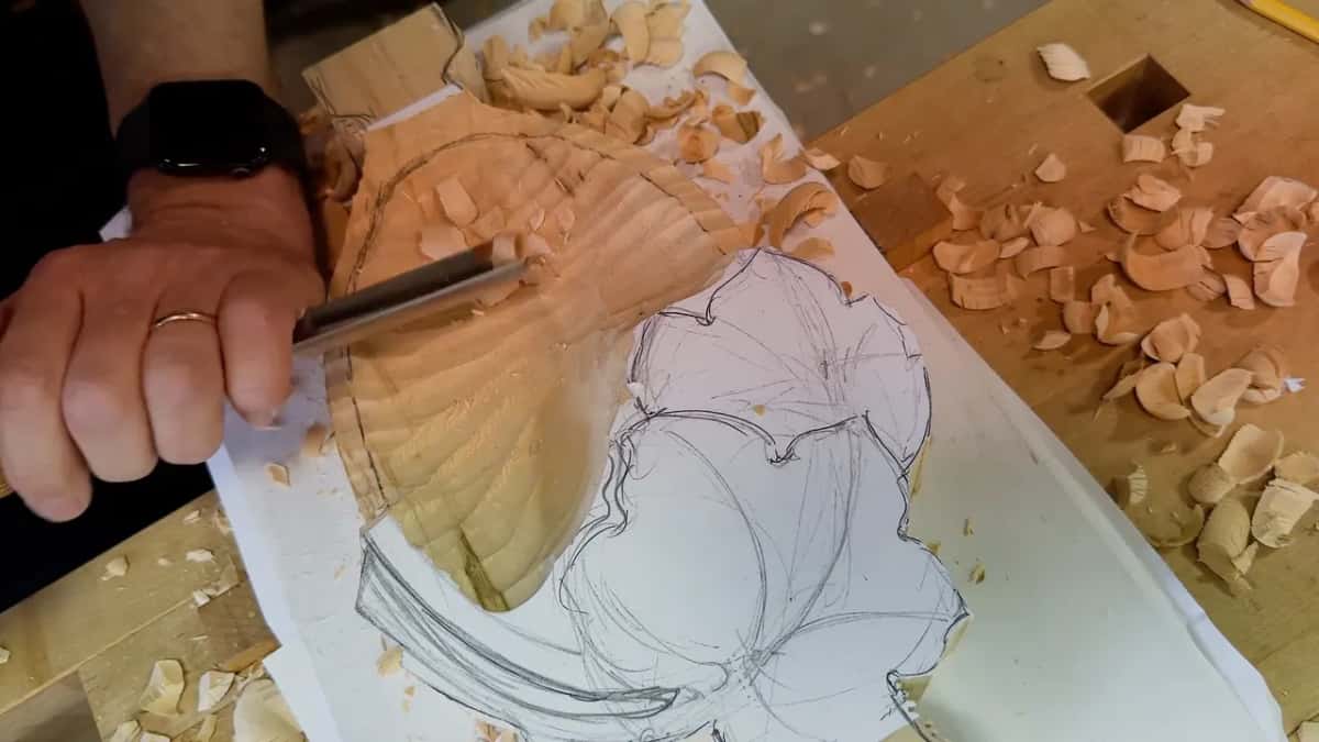 First hollow beside the leaf drawing