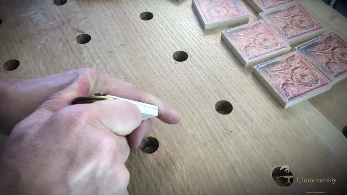 Brass marking gauge riding the edge
