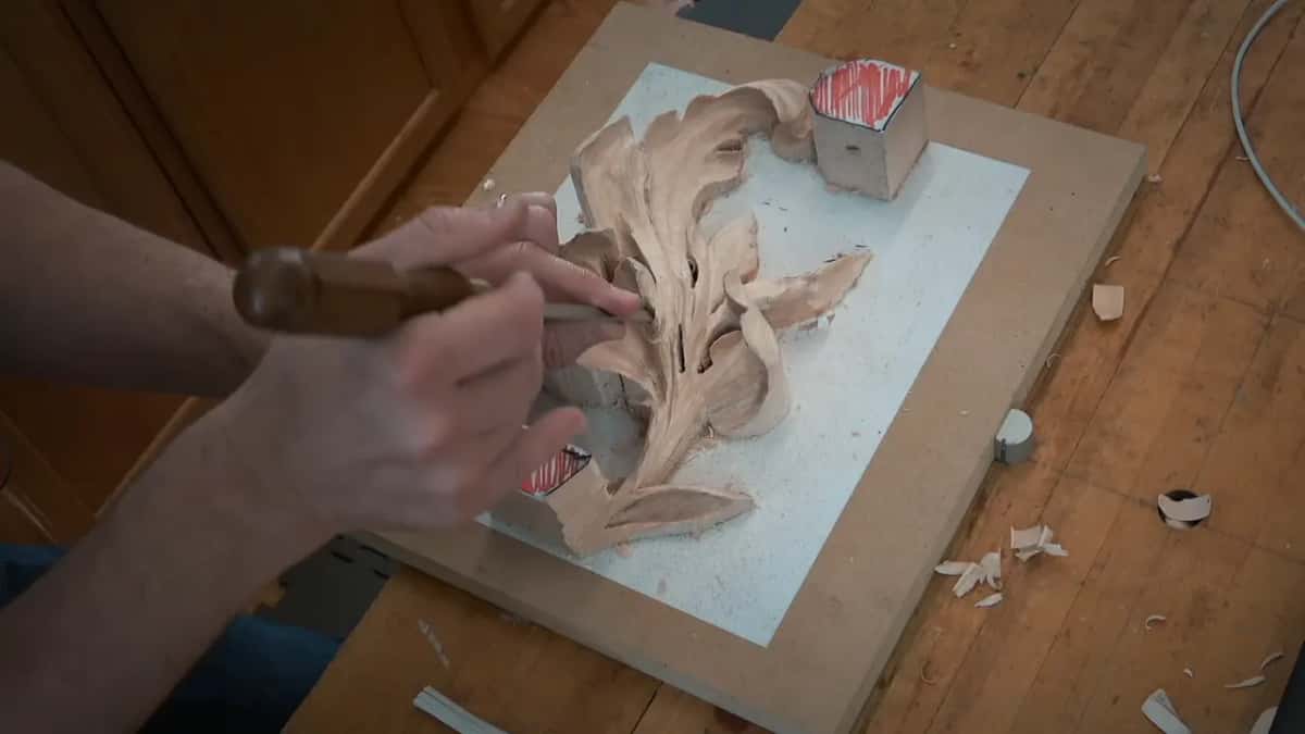Wood handled gouge at the top end