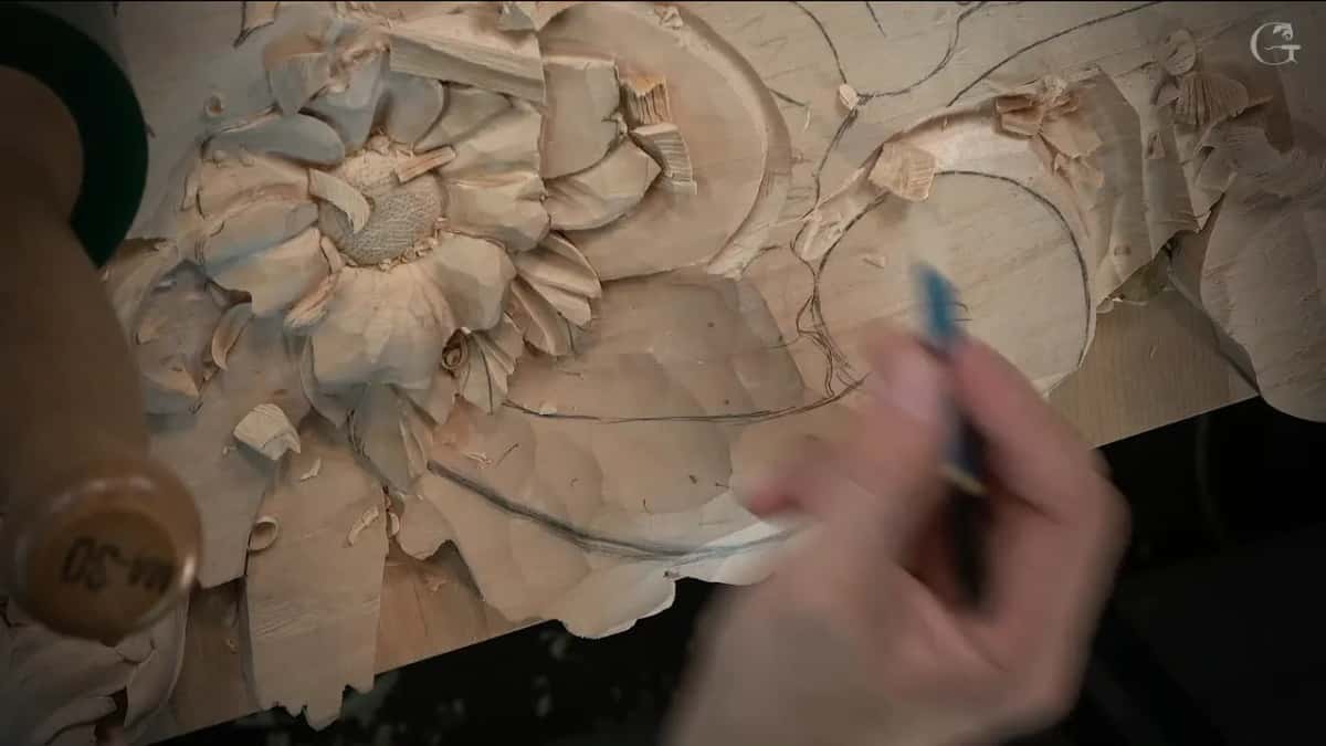 Half carved flower