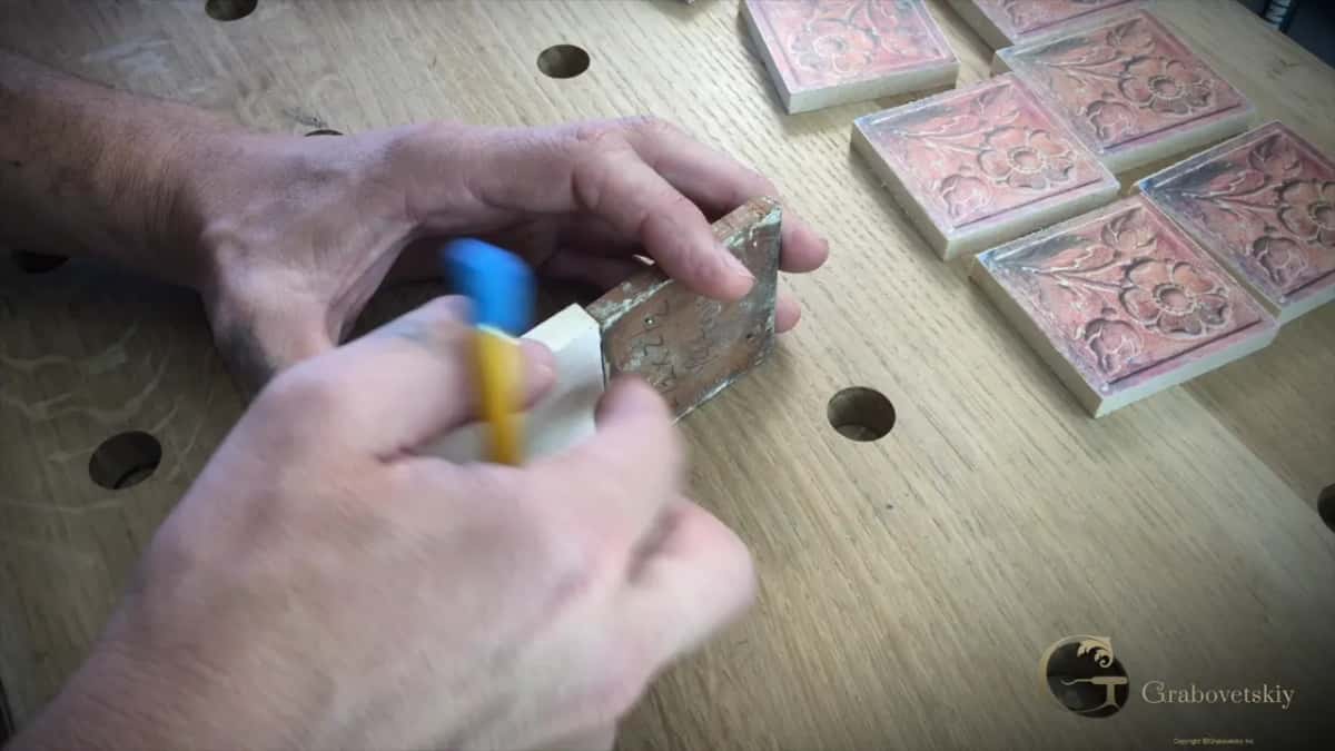 The old original stands against a fresh blank for a depth mark