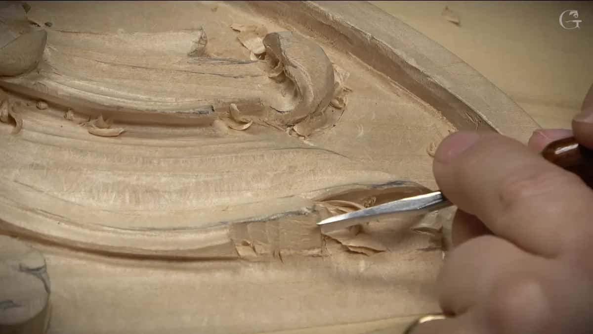 Thin blade near the rolled leaf end and its grooves