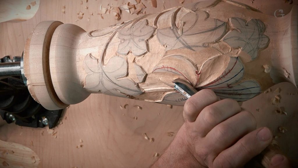 Wood Carving on WoodTurning, Carving Texture & Patterns into Turned Bowls, Woodturning, Scrolling, and Carving, Wood Turning & Carving, Wood turning & Wood Carving, What machine is used for wood turning?, carving wood turnings, carving on woodturning, worst wood for turning, carving texture in wood, texturing wood turnings, best wood for turning, wood for turning on lathe, wood turning mahogany, how to carve grape leaves on vase,wood vases, natural wood vase, wooden vase, turned wooden vases, wood bud vase, rustic wood vase, mango wood vase, wood vase set, learn to carve wood vase with grape leaves.