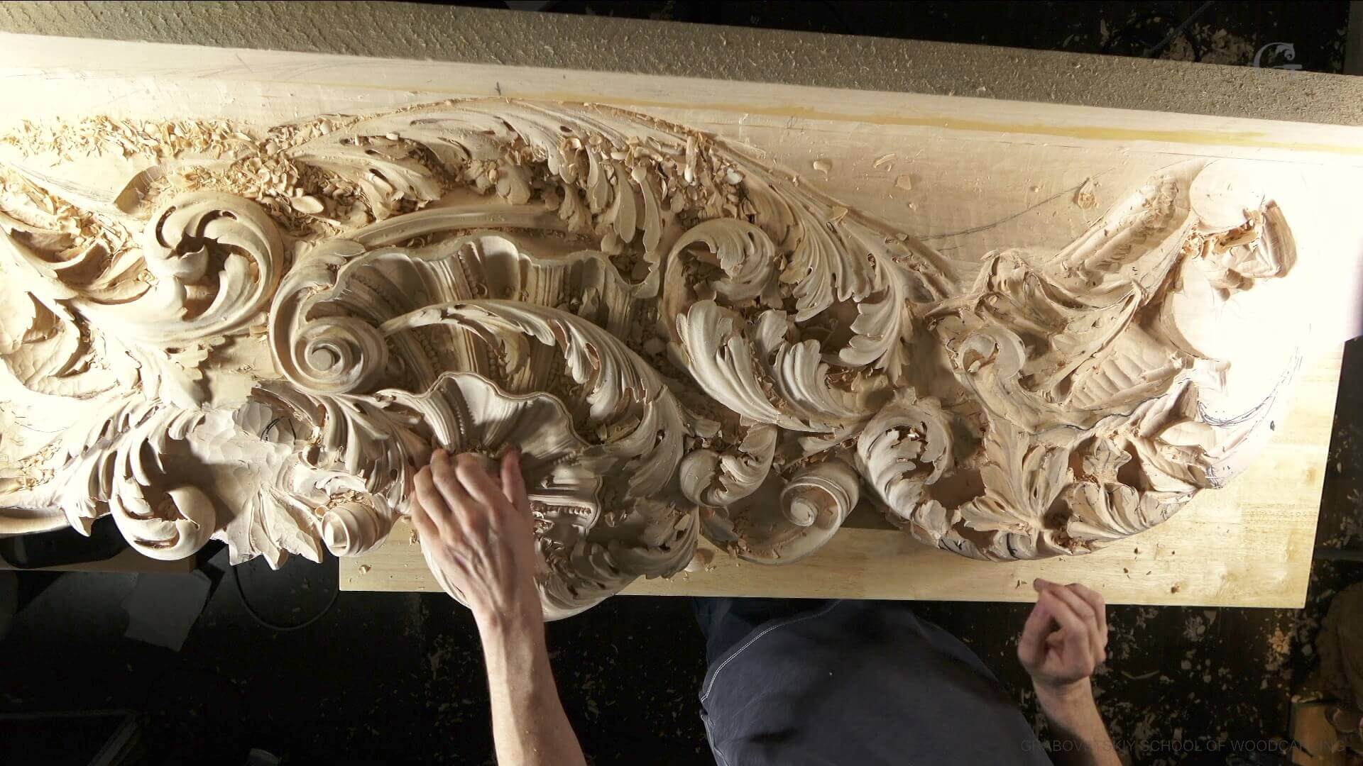 Is it possible to profit from your work of wood carving? 
Alexander Grabovetskiy is Carving a huge piece that starches wall to wall and going to the ceiling for a client. This piece is High baroque style of woodcarving and carved in Venetian tradition of 15th-16th century Venice. Learn how to carve wood with Wood Carving School! We are experts in woodcarving instruction, from beginner to advanced, and our courses cover everything from basic woodcarving techniques to advanced wood carving projects. Find out if it is possible to make money carving wood with the help of our woodcarving courses.  